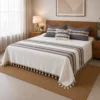 🛏️✨ Set Colcha natural con grecas ✨🛏️