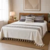 🛏️✨ Set Colcha natural con grecas ✨🛏️