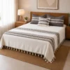 🛏️✨ Set Colcha natural con grecas ✨🛏️